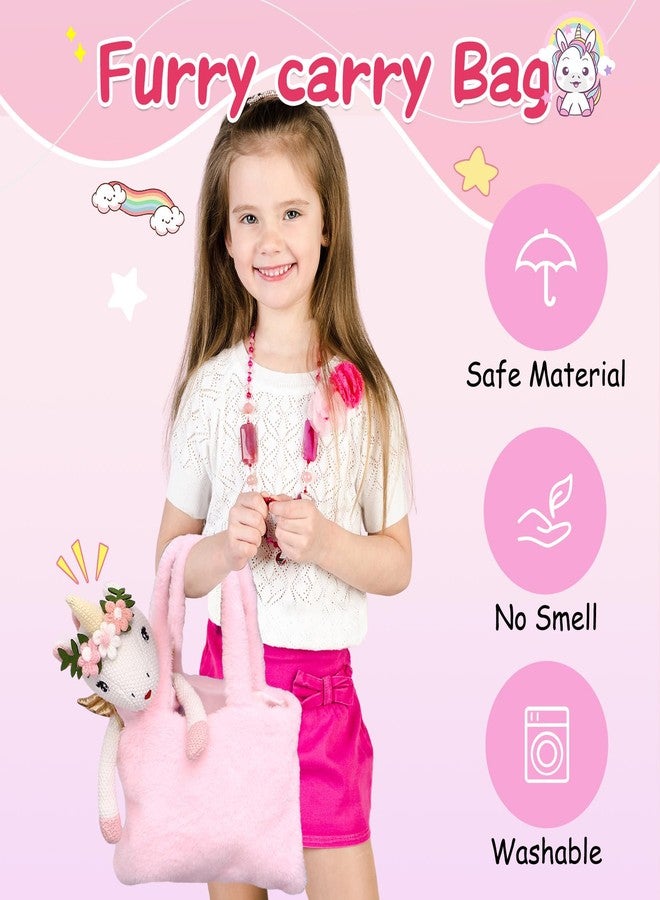 Toylink Unicorn Doll Stuffed Animal Toys for Girls - Ballerina Doll | Plush Carrier Bag | 3 Set Cloth Accessories, Kids Pretend Play Crochet Gifts, Birthday Gift for 3 4 5 6 Year Old Little Girl Unicorn Toys - Image 3